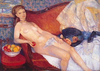 William Glackens Desnudo con Apple reproduccione de cuadro