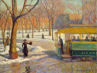 William Glackens El coche verde reproduccione de cuadro