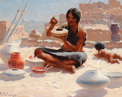 William Robinson Leigh Hopi Pottery Painter, Walpi, Arizona reproduccione de cuadro