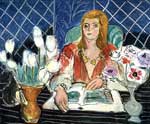 Henri Matisse Annelies, Tulipanes blancos y anemonas reproduccione de cuadro