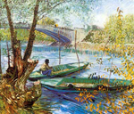 Vincent Van Gogh Pesca en la primavera (pintura de Impasto grueso) reproduccione de cuadro