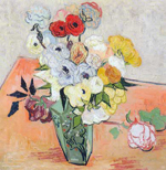 Vincent Van Gogh Rosas y anemonas reproduccione de cuadro