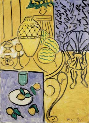 Henri Matisse Intérieur jaune et bleu reproduction-de-tableau