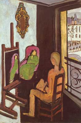 Henri Matisse Le peintre et son modèle reproduction-de-tableau