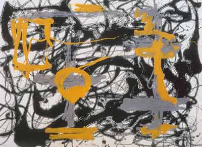 Jackson Pollock Numéro 12A, 1948: jaune, gris, noir reproduction-de-tableau