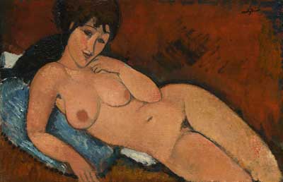 Nude on a Blue Cushion