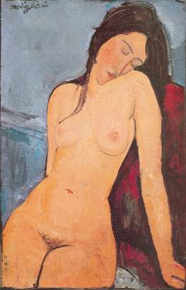 Amedeo Modigliani, Seated Nude Fine Art Reproduction Oil Painting