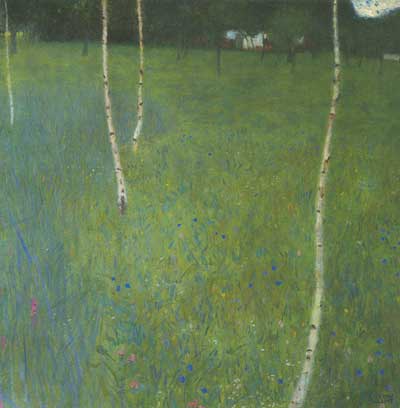 Farmhouse with Birch Trees