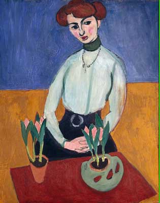 Henri Matisse, Girl with Tulips Fine Art Reproduction Oil Painting