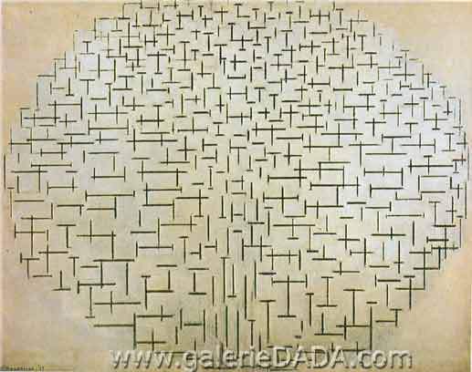 Piet Mondrian, Composition No.10 Pier and Ocean Fine Art Reproduction Oil Painting