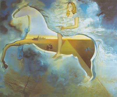 Salvador Dali, Equestrian Portrait of Carmen Bordiu Franco Fine Art Reproduction Oil Painting