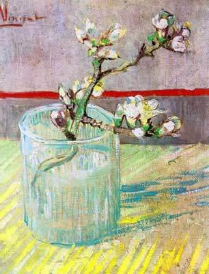 Blossoming Almond Branch in a Glass