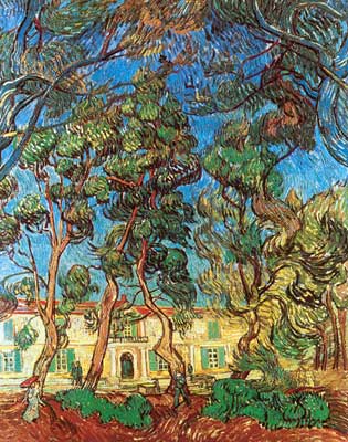 Vincent Van Gogh, The Grounds of the Asylum (Thick Impasto Paint) Fine Art Reproduction Oil Painting