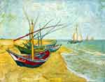 Vincent Van Gogh, Fishing Boats on the Beach at Saintes-Maries Fine Art Reproduction Oil Painting