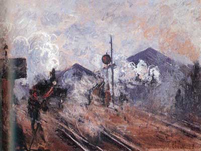 riproduzione-quadri-di Claude Monet La Ferrovia all'uscita di Sant - Stazione di Lazare