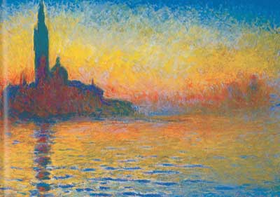 riproduzione-quadri-di Claude Monet San Giorgio Maggiore a Dusk