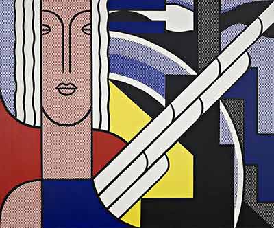 riproduzione-quadri-di Roy Lichtenstein Pittura moderna con testa classic