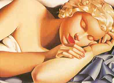 riproduzione-quadri-di Tamara de Lempicka Donna addormentata