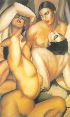 riproduzione-quadri-di Tamara de Lempicka Gruppo di quattro Nudes