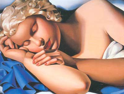 riproduzione-quadri-di Tamara de Lempicka La ragazza strisciante (Kizette)