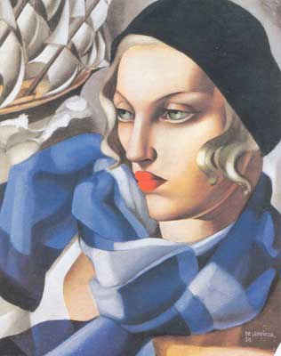 riproduzione-quadri-di Tamara de Lempicka La sciarpa blu