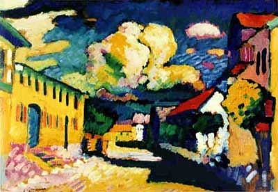 riproduzione-quadri-di Vasilii Kandinsky Murnau. - Sì. Una via del villaggio