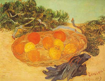 riproduzione-quadri-di Vincent Van Gogh Ancora vita di Arance e Lemons