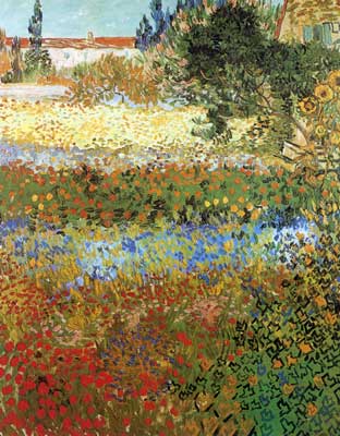 riproduzione-quadri-di Vincent Van Gogh Giardino fiorito (spessa vernice Impasto)