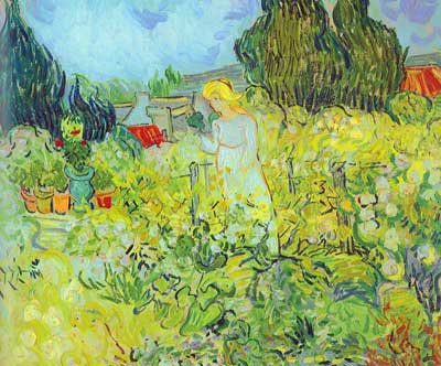 riproduzione-quadri-di Vincent Van Gogh Madame Gachet nel suo giardino